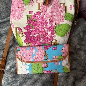 Floral Print Women's Bag and Wallet Set